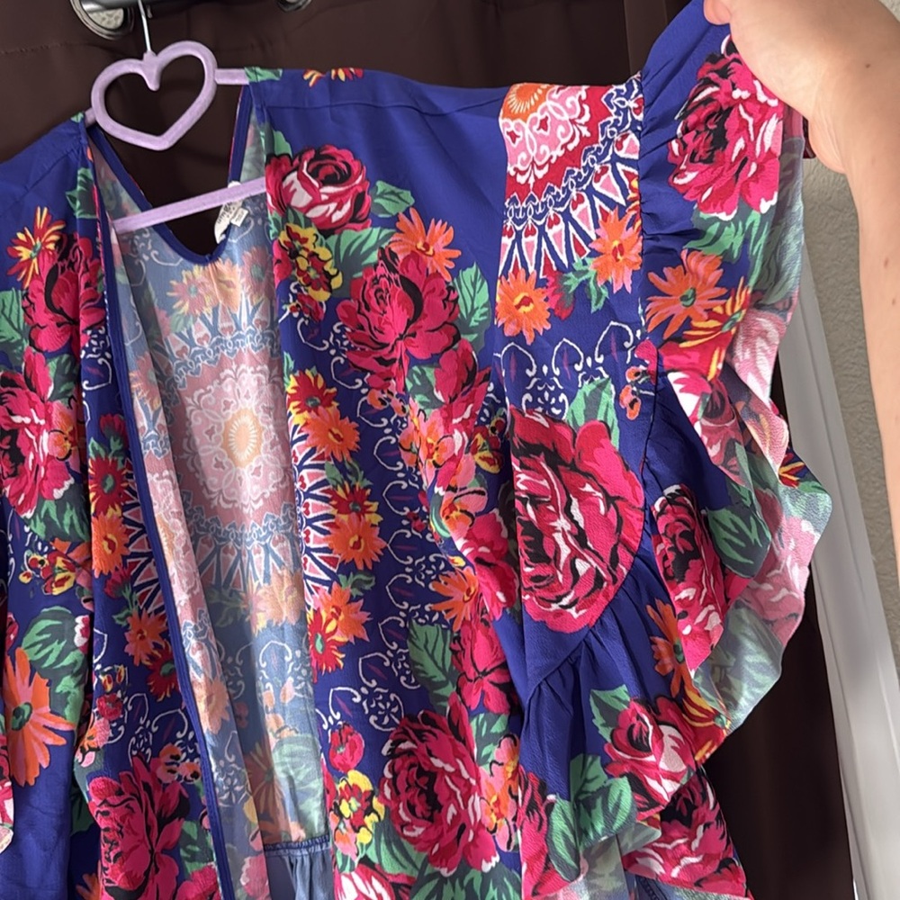 Umgee Multicolor Floral Open Kimono - Picture 4 of 4